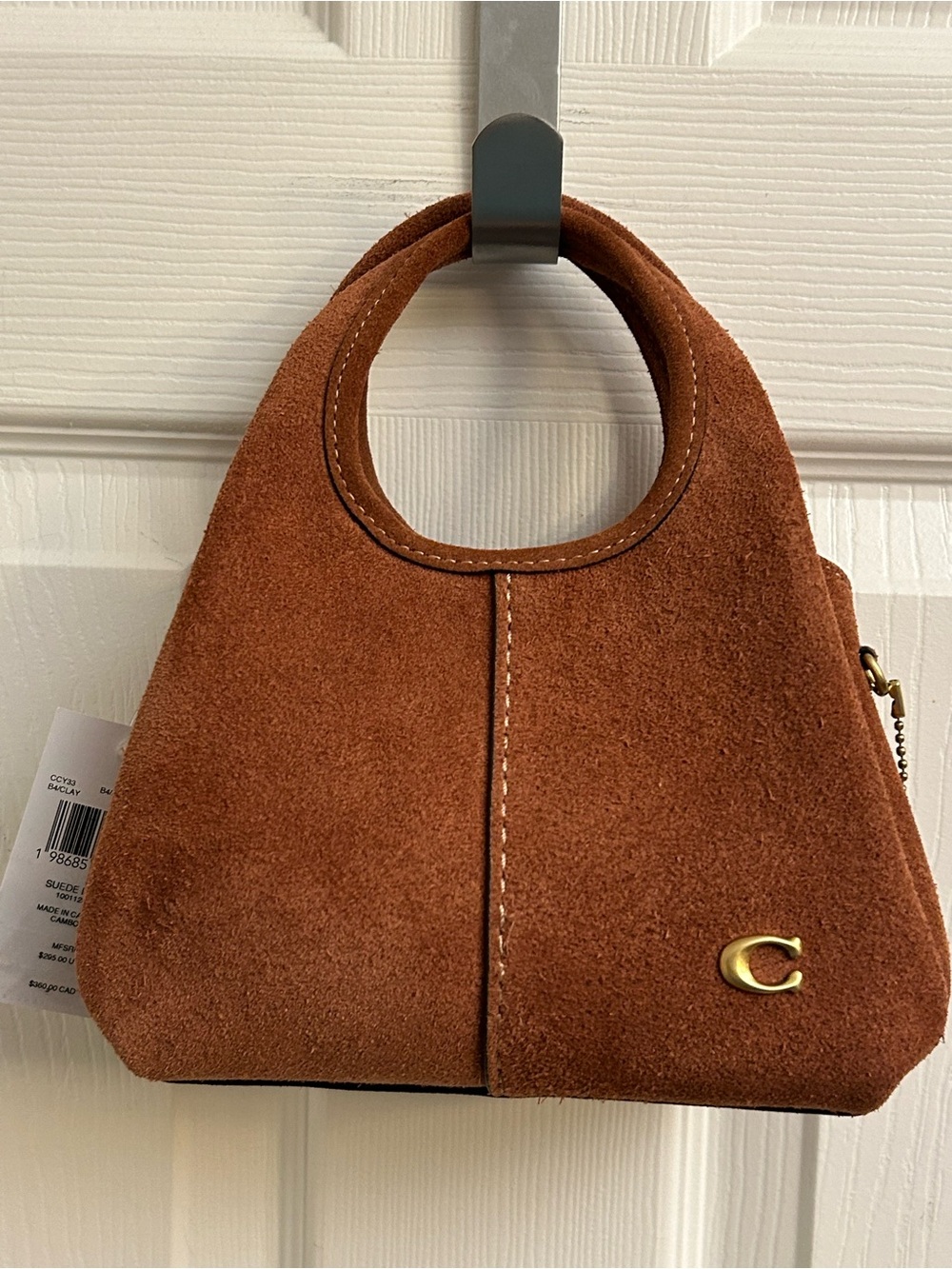 Coach Suede Lana 19 Tote in Clay Suede with Gold Hardware